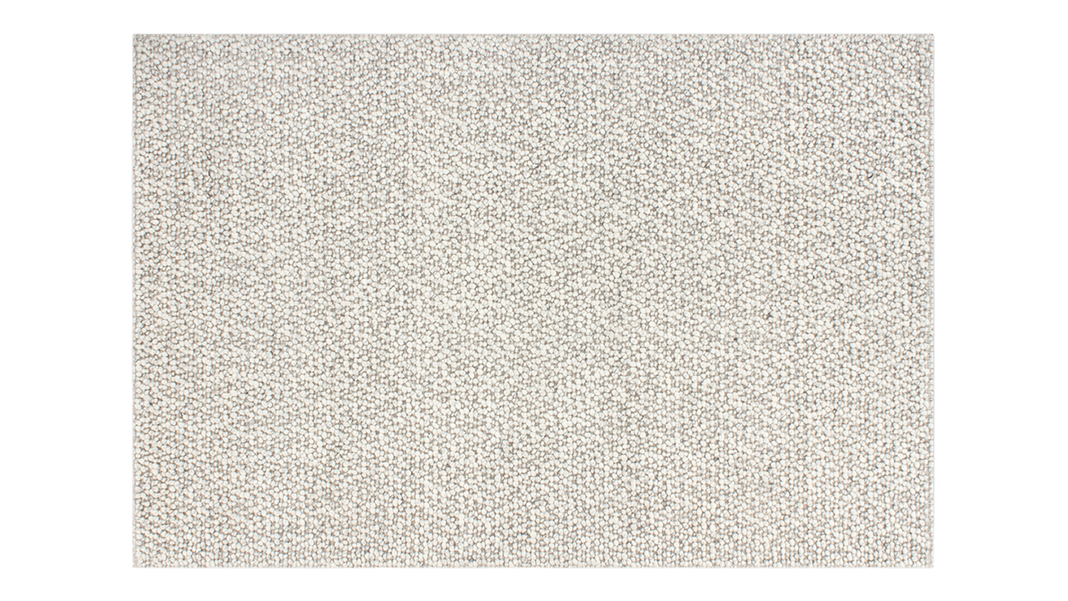 Rectangular rug in a classic ivory shade with a textured, hand-knotted surface made of thick wool