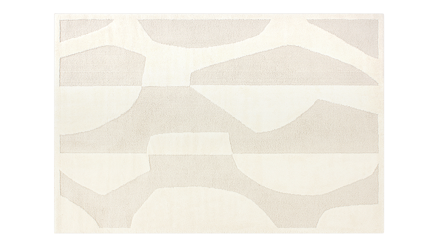 Marceau rug with a modern abstract carved design in tone-on-tone shades of ivory and beige