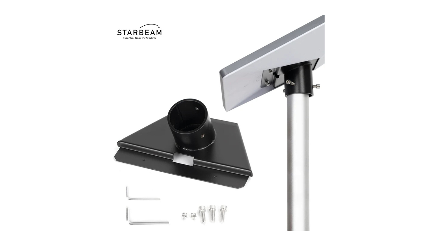 Starbeam Metal Pole Mount for Starlink Mini with 1/4 Inch Nut Adapter