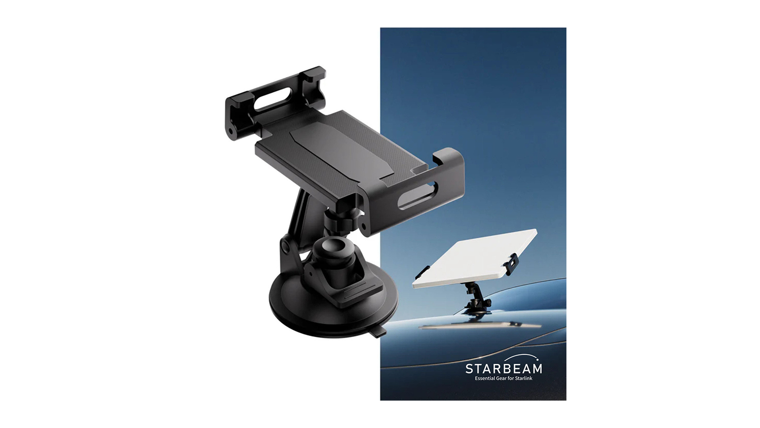 Starbeam Suction Cup Mount for Starlink Mini in sleek black