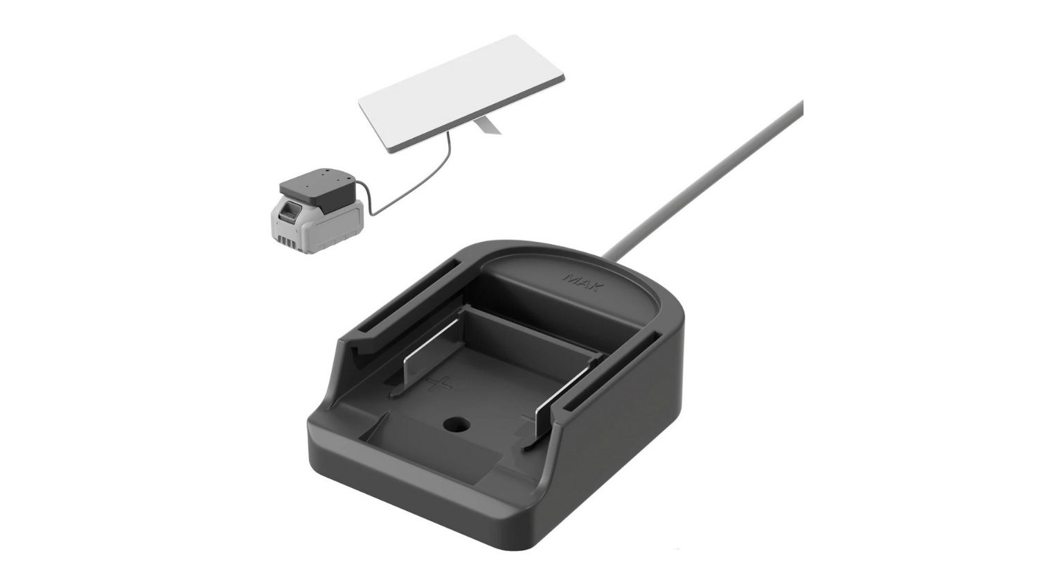 A close-up view of the Starbeam Makita adapter