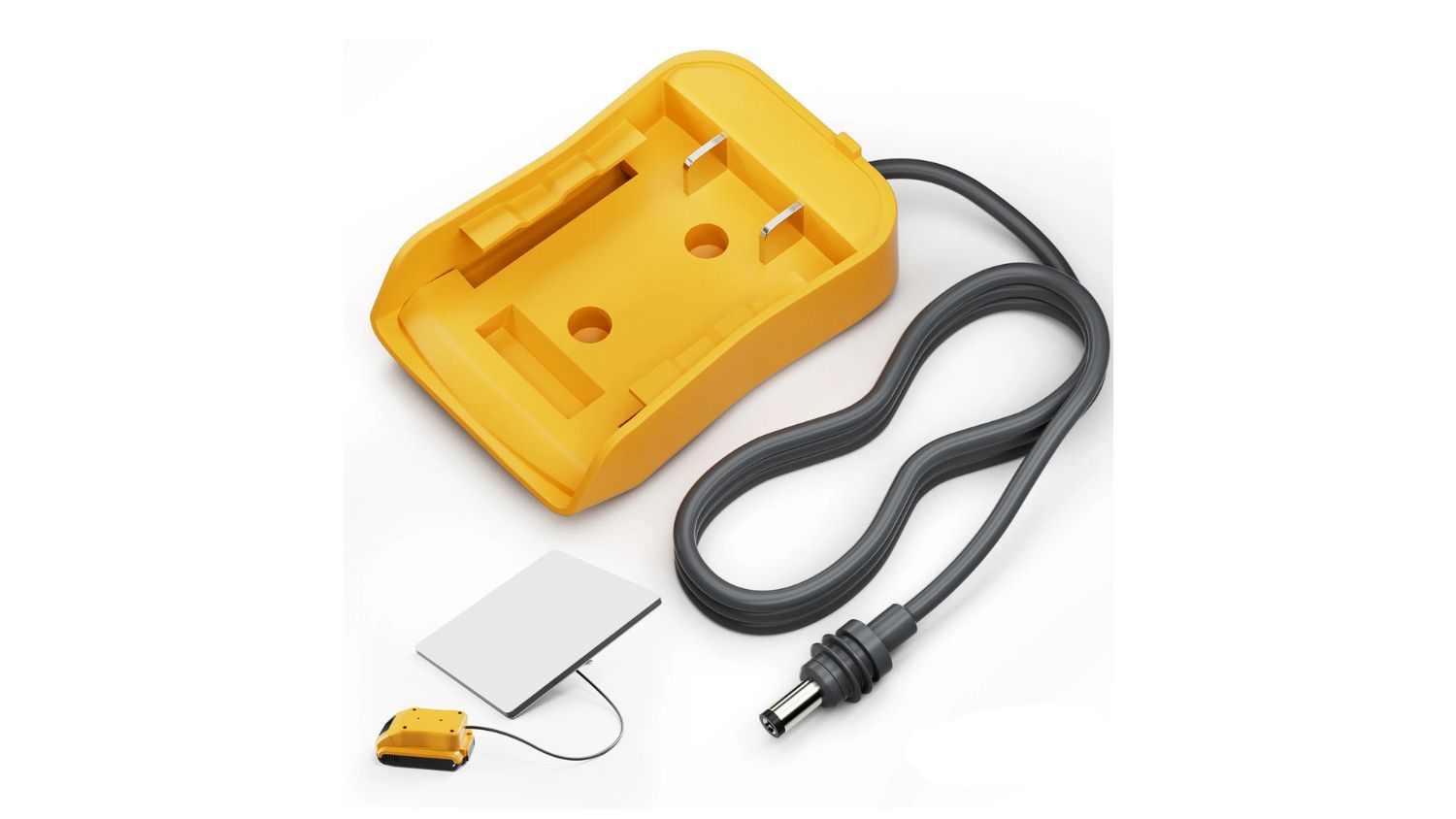 An angled view of the Starbeam Dewalt adapter