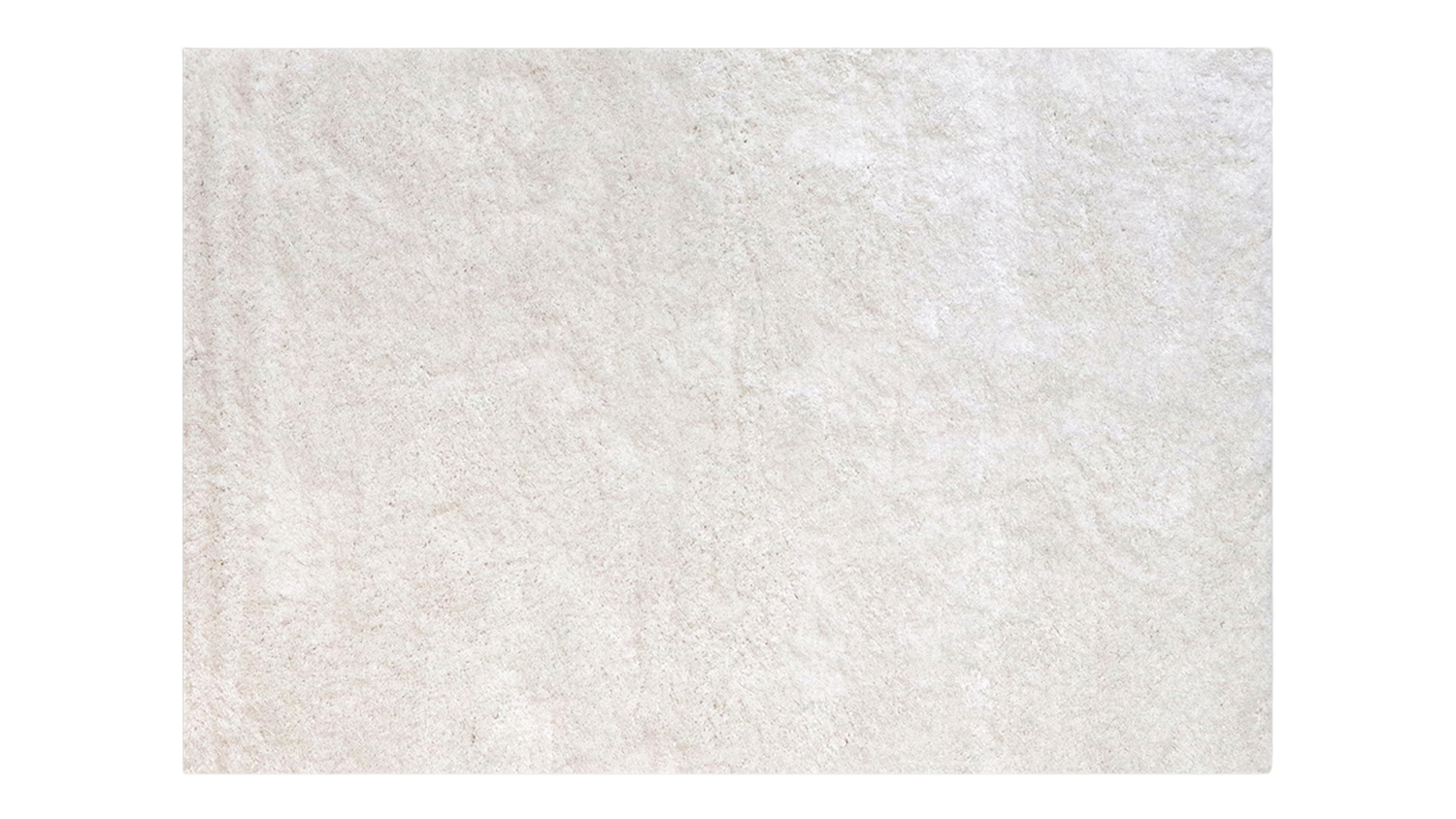 Full overhead view of the York Rug in a white shade, showing its soft, uniform shag texture