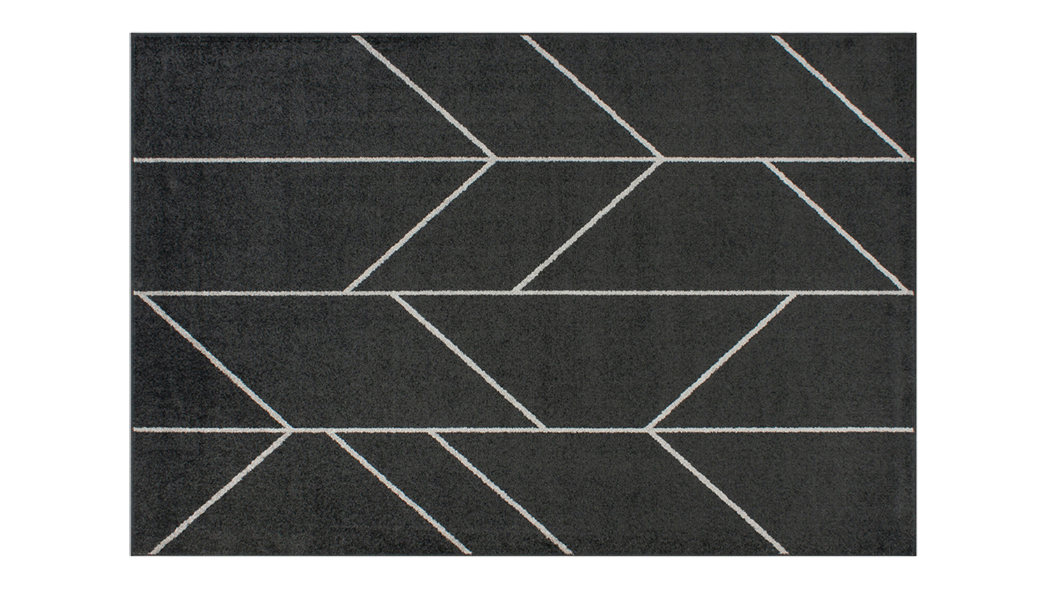 Contemporary Kingston rug, black with a bold white zigzag design