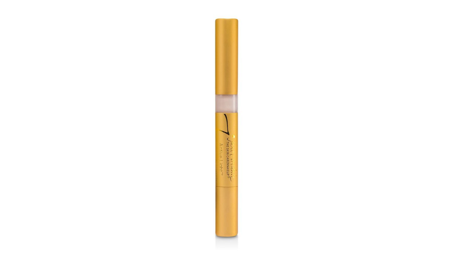 Dual-ended makeup pen with a clear centre section and printed text on the body