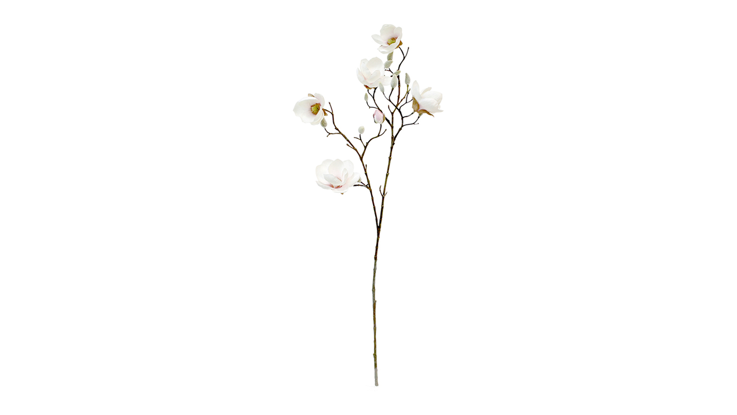 Noble Magnolia 78cm Flower Spray in sleek white
