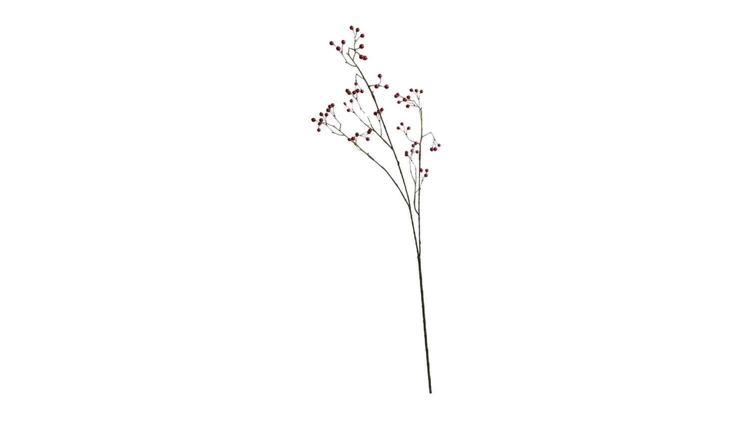 Minimalist decorative Long Berry Branch, 94cm long, featuring multiple sprigs of tiny red berries