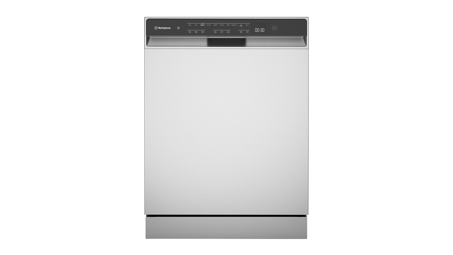 Westinghouse 15 Place Setting Built-Under Dishwasher in sleek stainless steel