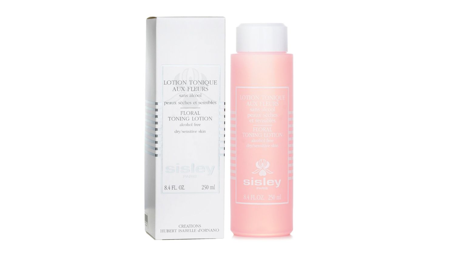 A side-by-side view of the Sisley botanical floral toning lotion