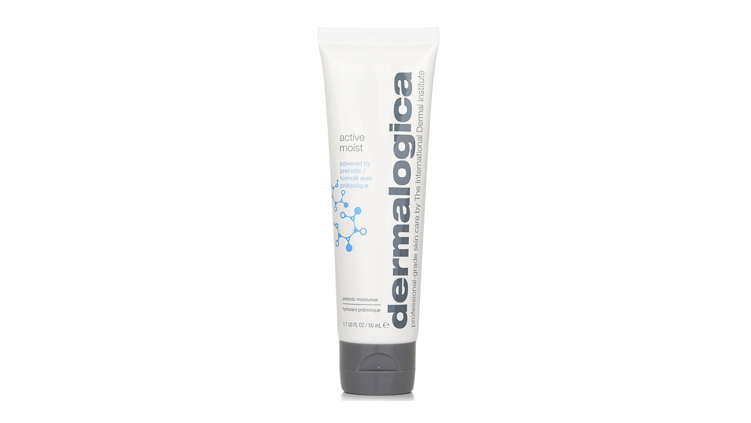 Front view of Dermalogica Active Moist 50ml tube in white and gray packaging