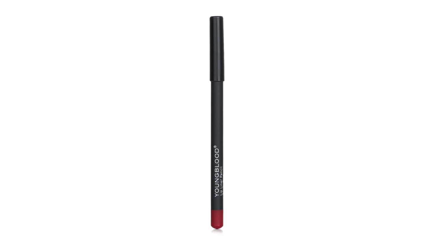 Youngblood lip liner pencil with black body and cap, featuring a mauve-coloured tip