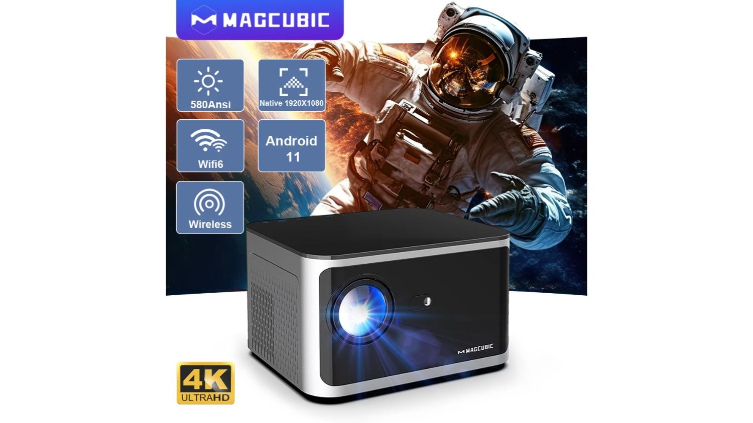 Magcubic HY350 Pro 4K - 1080p Home Projector with Voice Control