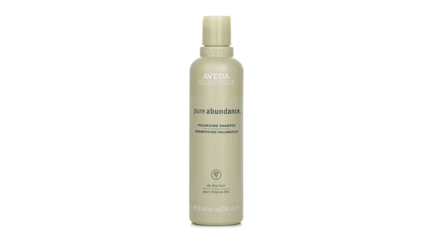 A front view of the Aveda pure abundance shampoo