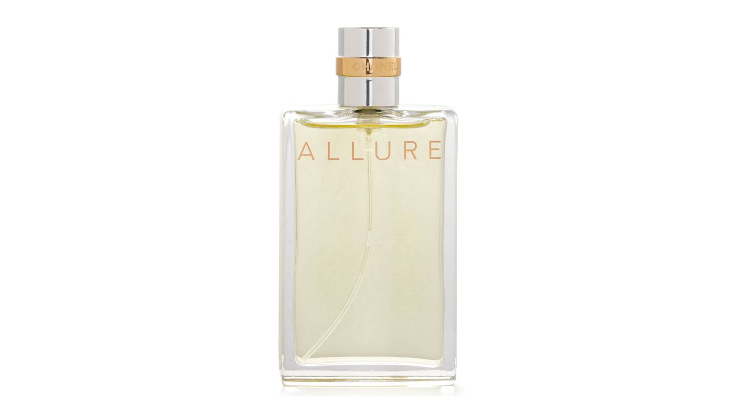 A front view of the Chanel Allure Eau De Toilette Spray bottle