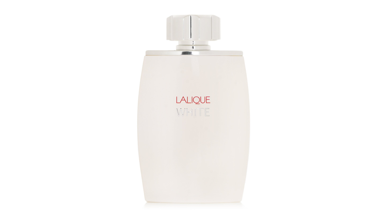 Lalique White Eau de Toilette Spray bottle with a silver cap and a minimalist design
