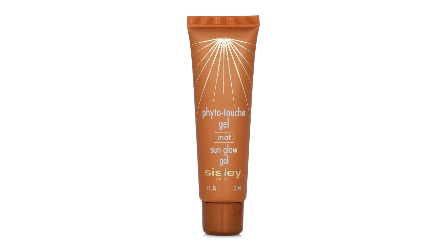 Front view of the Sisley Phyto-Touche Sun Glow Gel in a matte-finish formula in a 30ml bronze tube