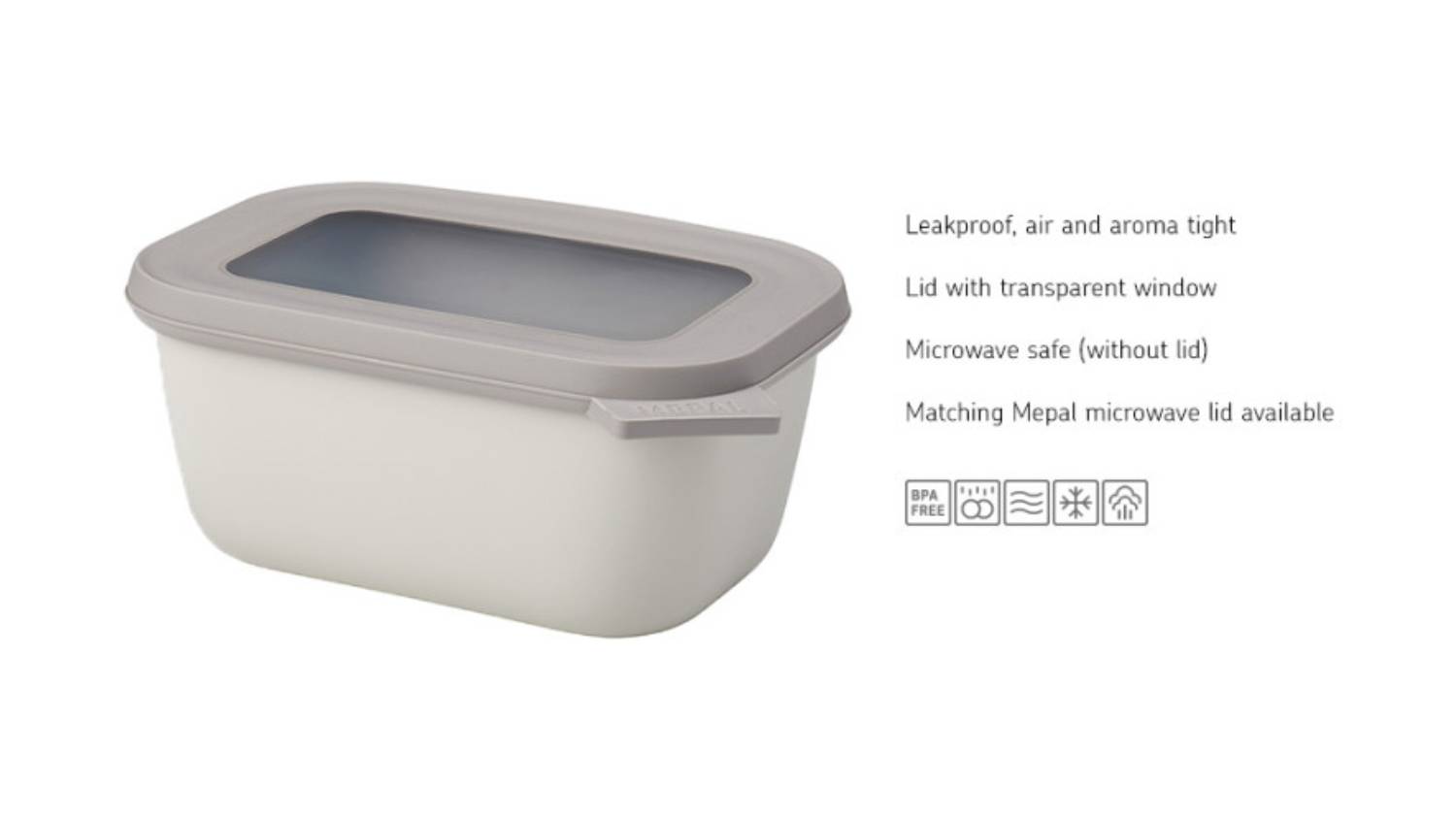 Mepal Cirqula Rectangle Food Storage Container 750ml - Nordic White