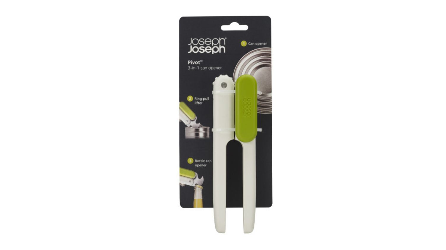 Joseph Joseph Pivot 3-in-1 Can and Bottle Opener - White/Green