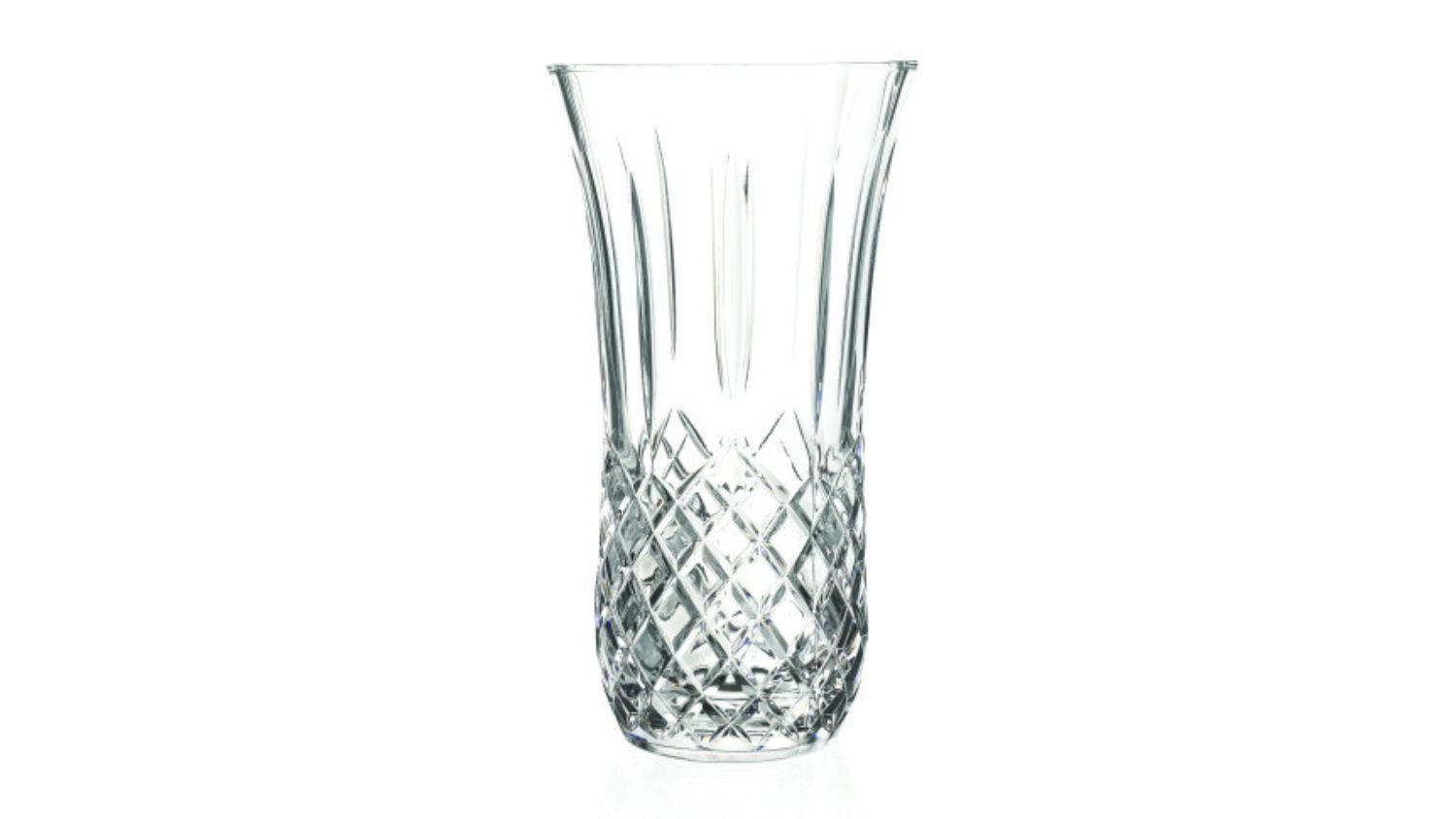 A front view of the RCR Opera Glass Vase 25cm