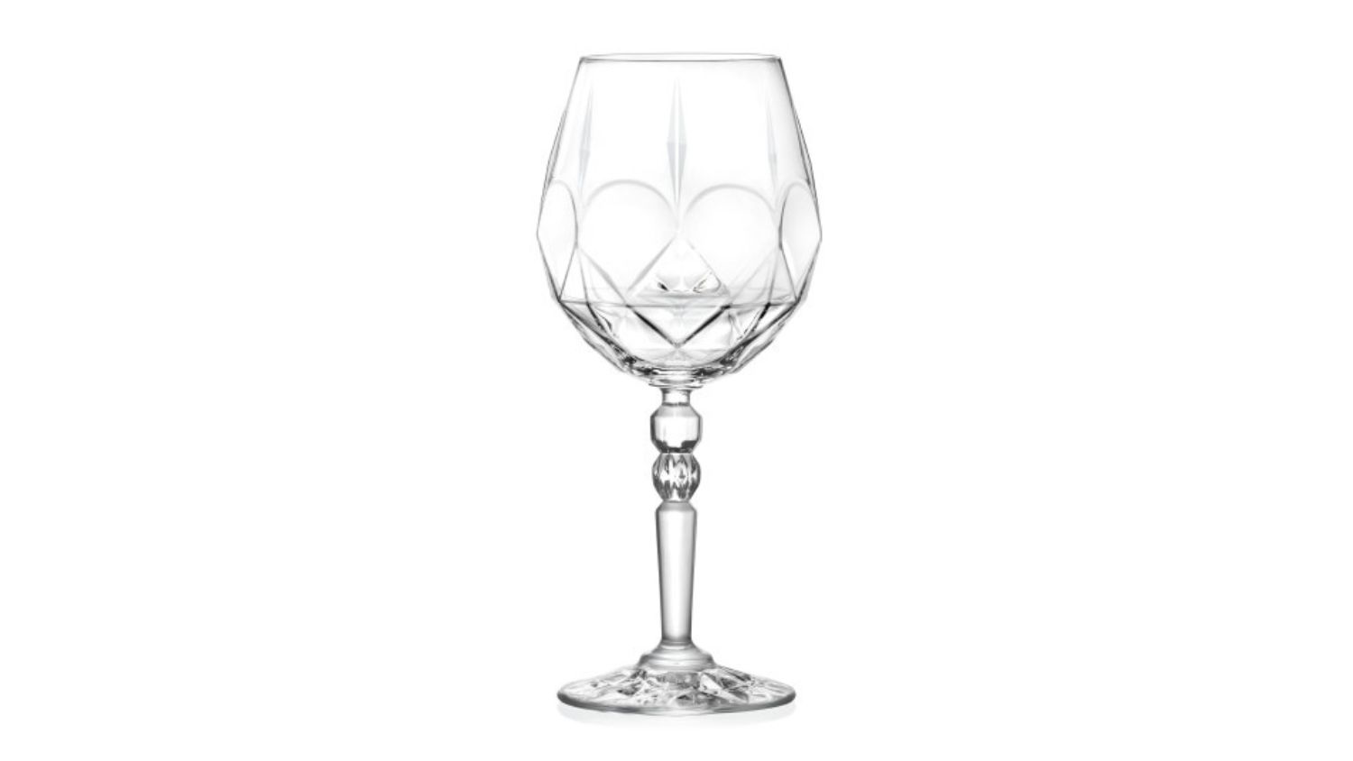 A front view of the RCR Alkemikst Wine Glass