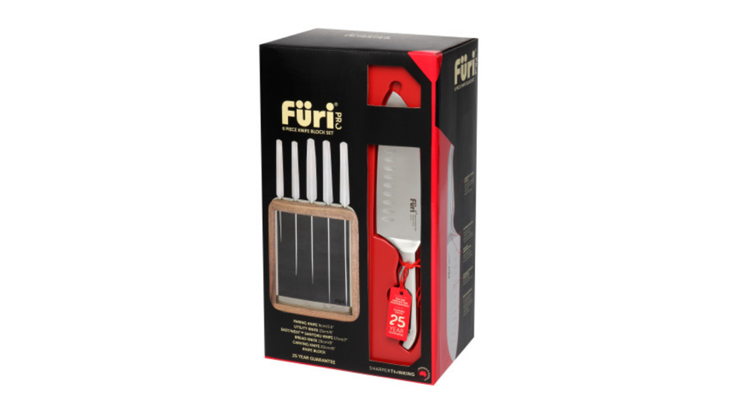 Furi Pro Vault Knife Block with Knife Set 6pcs.