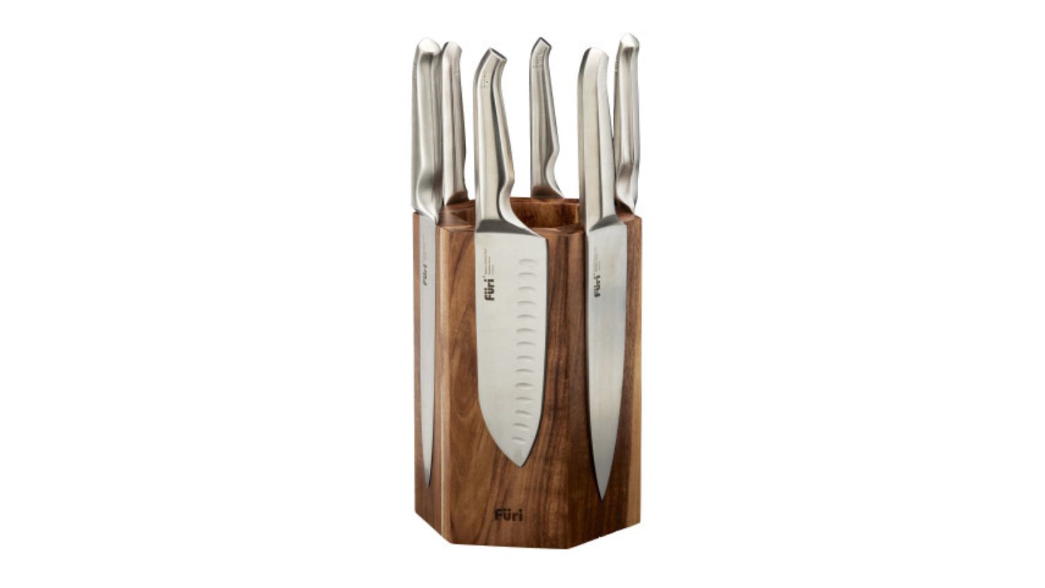 Furi Pro Hexagonal Magnetic Knife Block with Knife Set 7pcs.