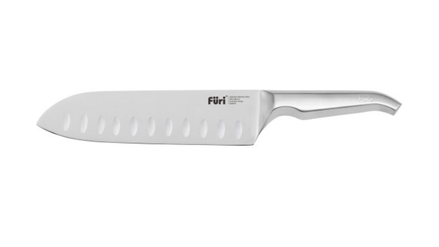 A front view of the Furi Pro East/West Santoku Knife