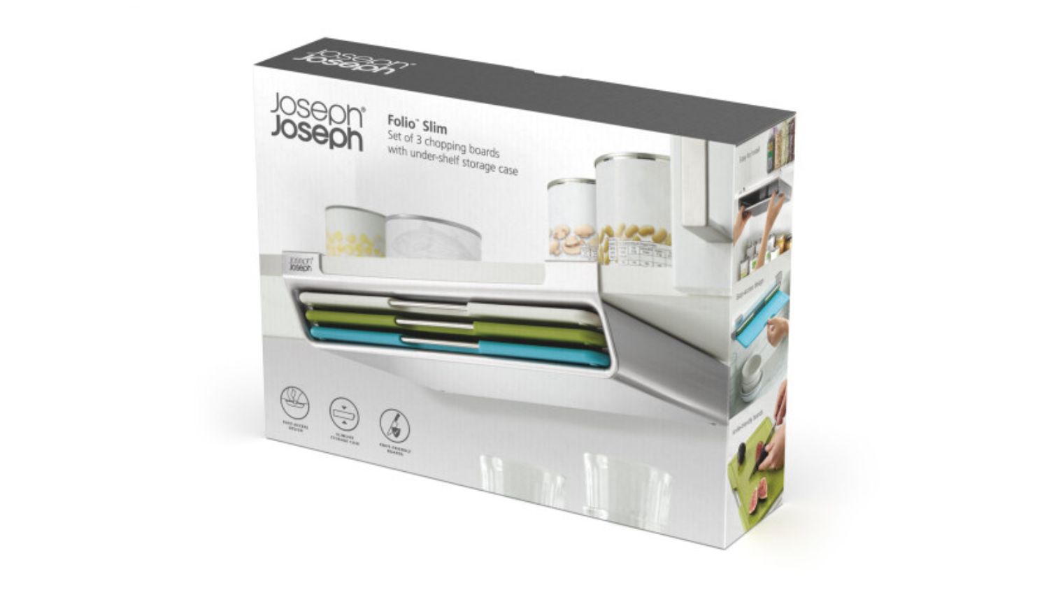 Joseph Joseph Folio Slim Compact Cuttong Board Set 3pcs.