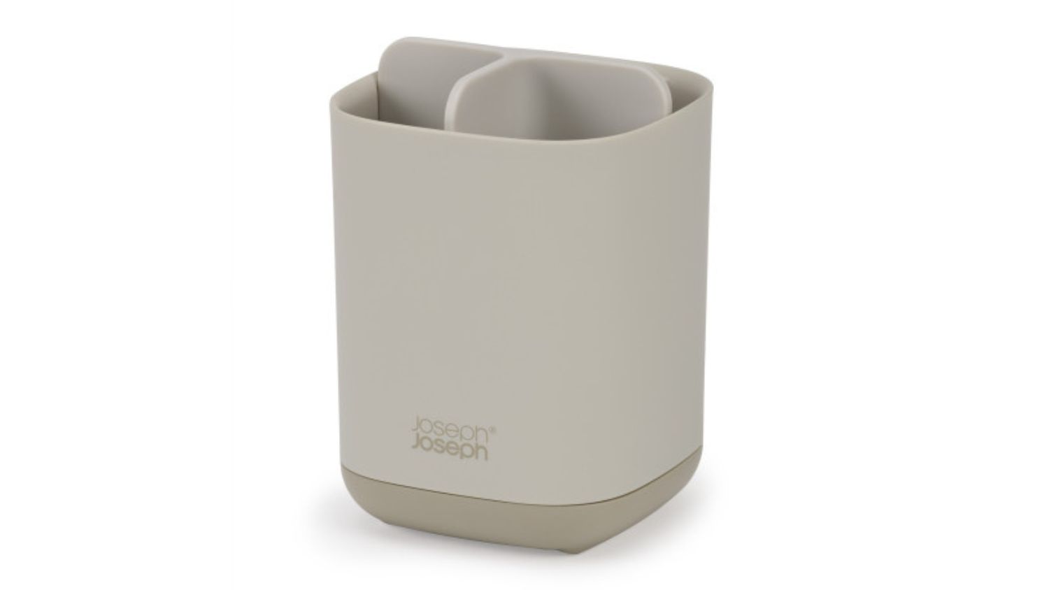 Light beige Joseph Joseph EasyStore toothbrush caddy with divided compartments