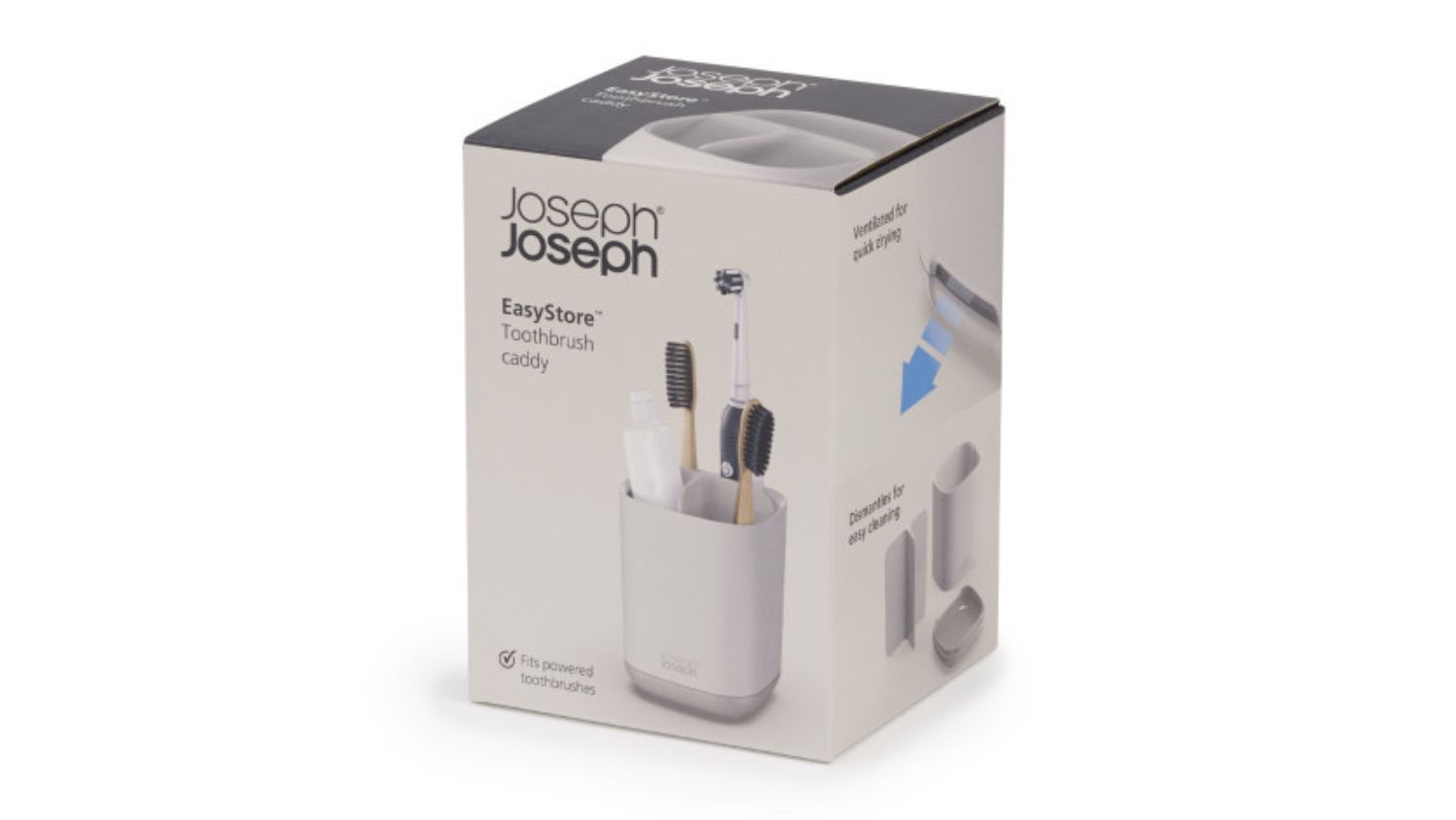 Joseph Joseph EasyStore Toothbrush Caddy - Ecru