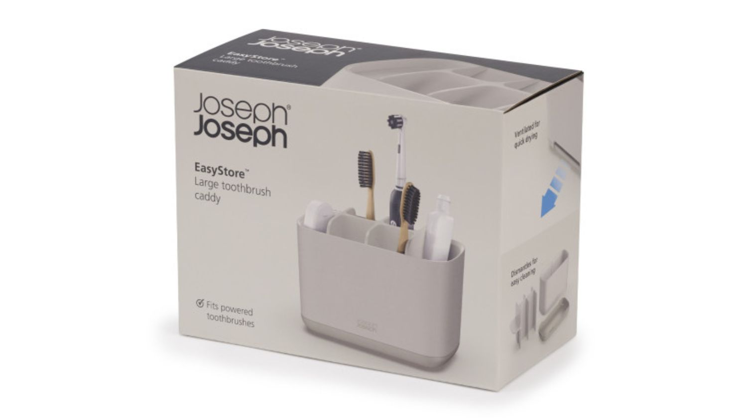 Joseph Joseph EasyStore Large Toothbrush Caddy - Ecru