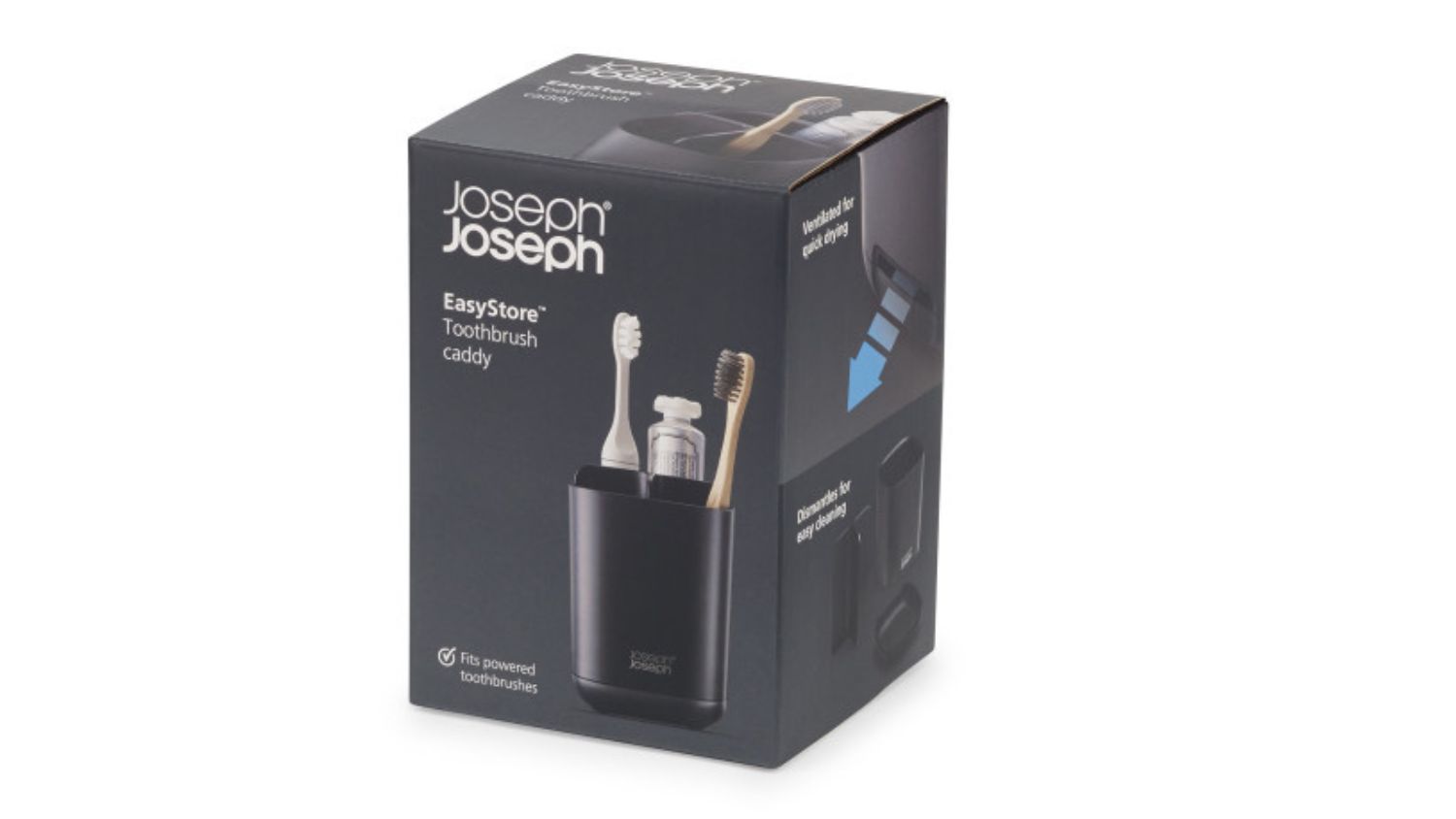 Joseph Joseph EasyStore Toothbrush Caddy - Black