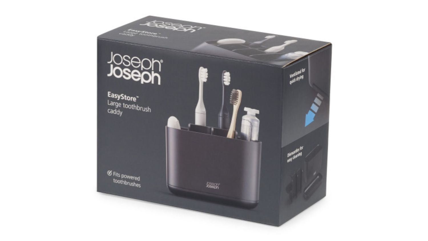 Joseph Joseph EasyStore Large Toothbrush Caddy - Black