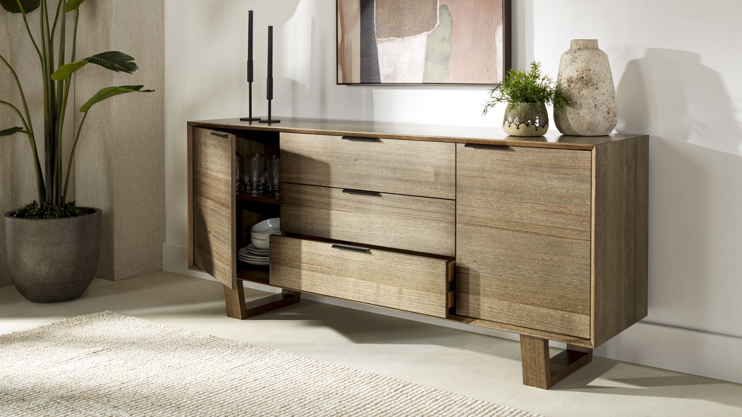 Whitehaven 1800mm 2 Door 3 Drawer Buffet Table