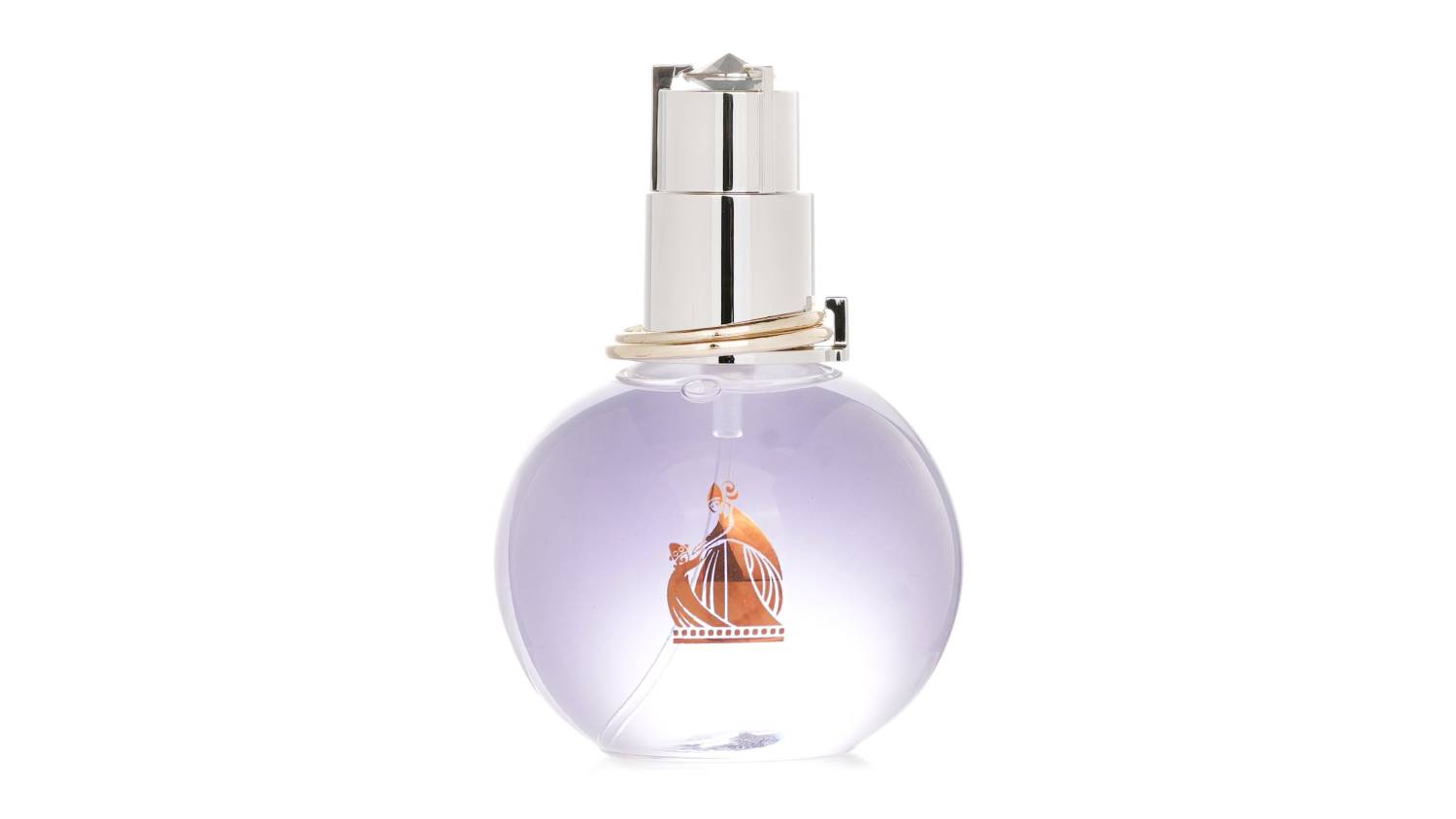 Lanvin Éclat D'Arpege Eau De Parfum Spray in a round, light purple glass bottle with a silver spray cap