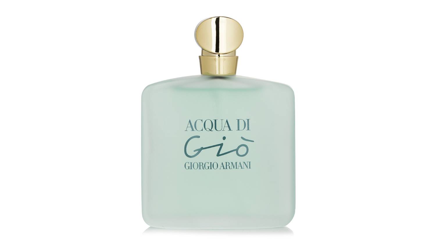 Giorgio Armani Acqua Di Giò Eau De Toilette Spray in a frosted light green rectangular bottle with rounded edges