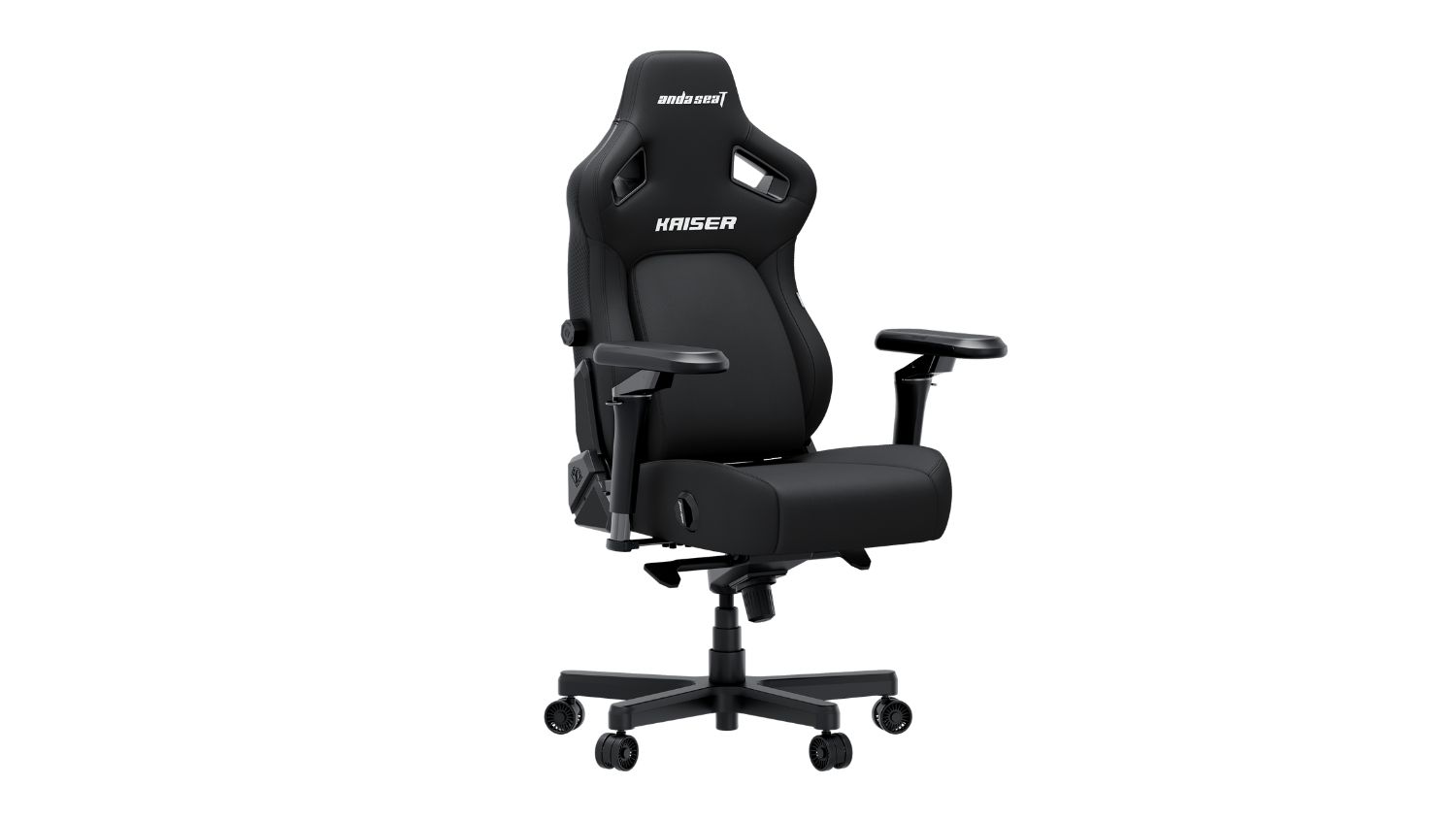 A left-angled view of an AndaSeat Kaiser Pleather Gaming Chair