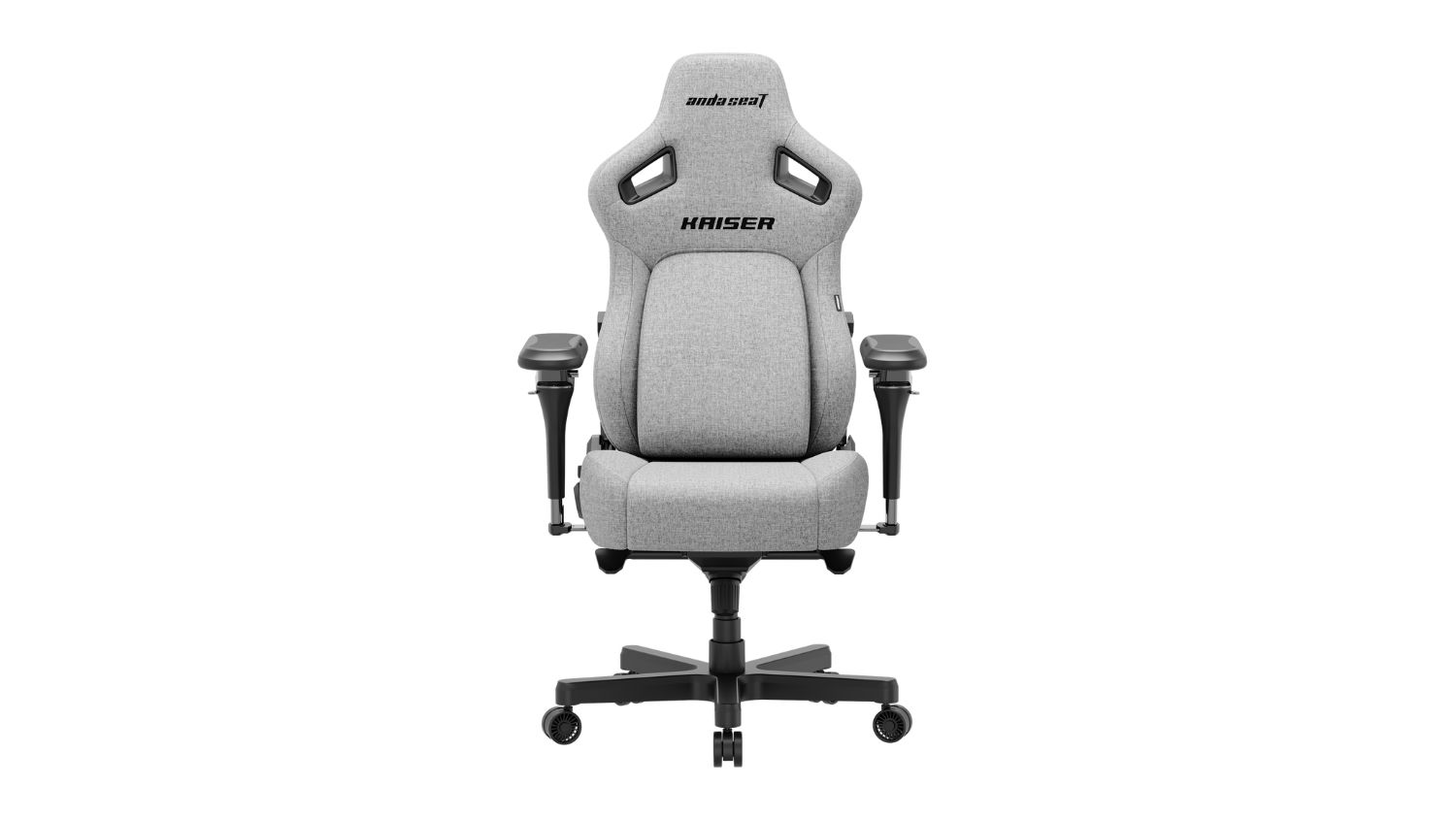A front-angled view of an AndaSeat Kaiser 4 V2 XL Fabric Gaming Chair