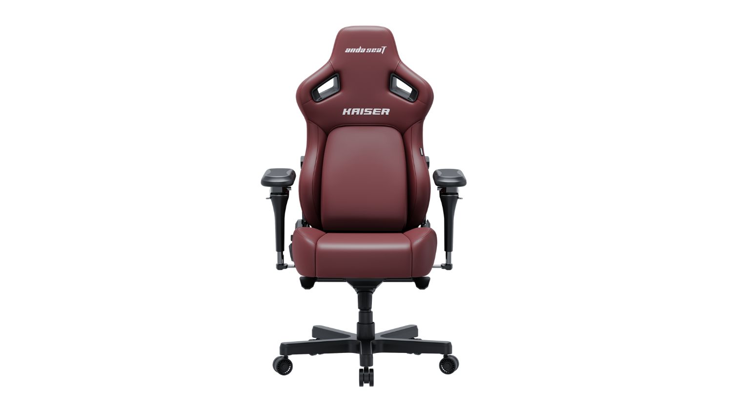 A front-angled view of an AndaSeat Kaiser 4 V2 XL Fabric Gaming Chair
