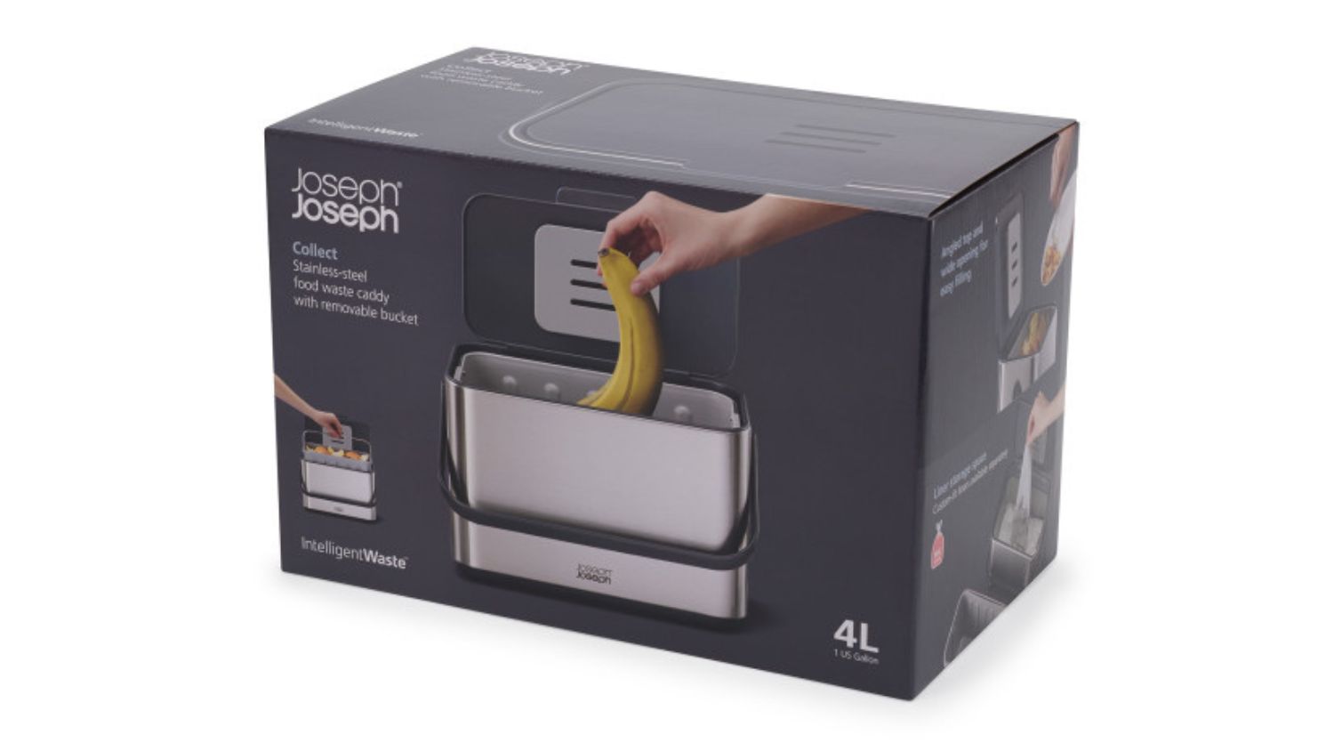 Joseph Joseph Collect Food Waste Caddy 4L - Stainless Steel