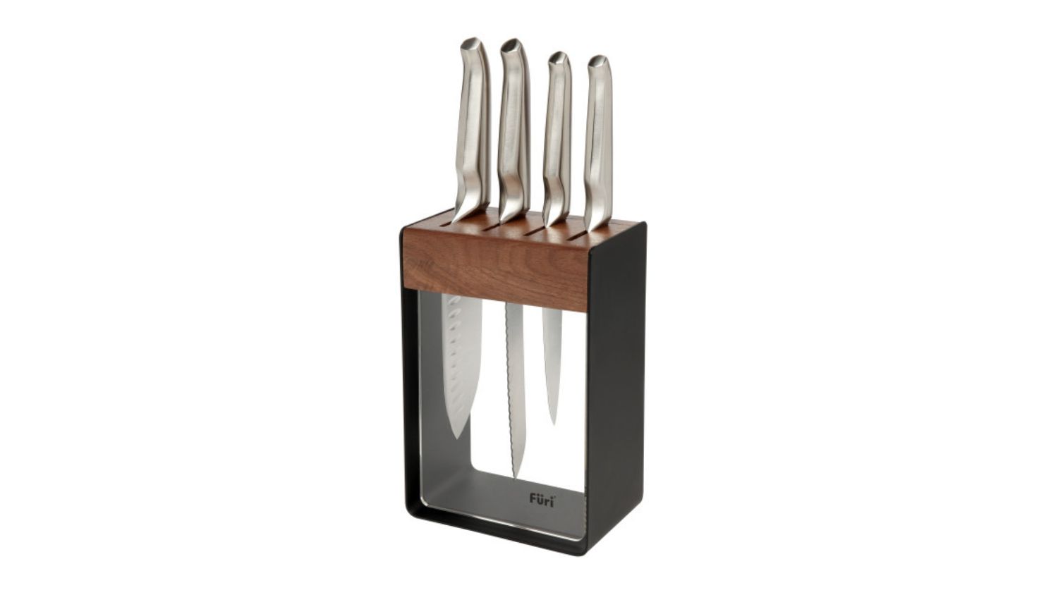 An angled view of the Furi Pro Knife Block with Knife Set