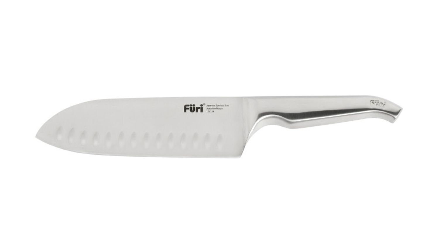 A front view of the Furi Pro East/West Santoku Knife