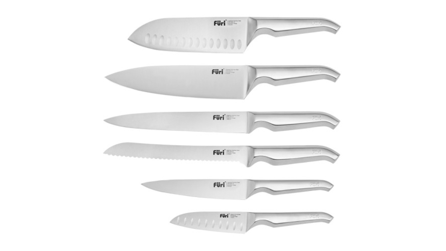 Furi Pro Duo-Angle Knife Block with Knife Set 7pcs.