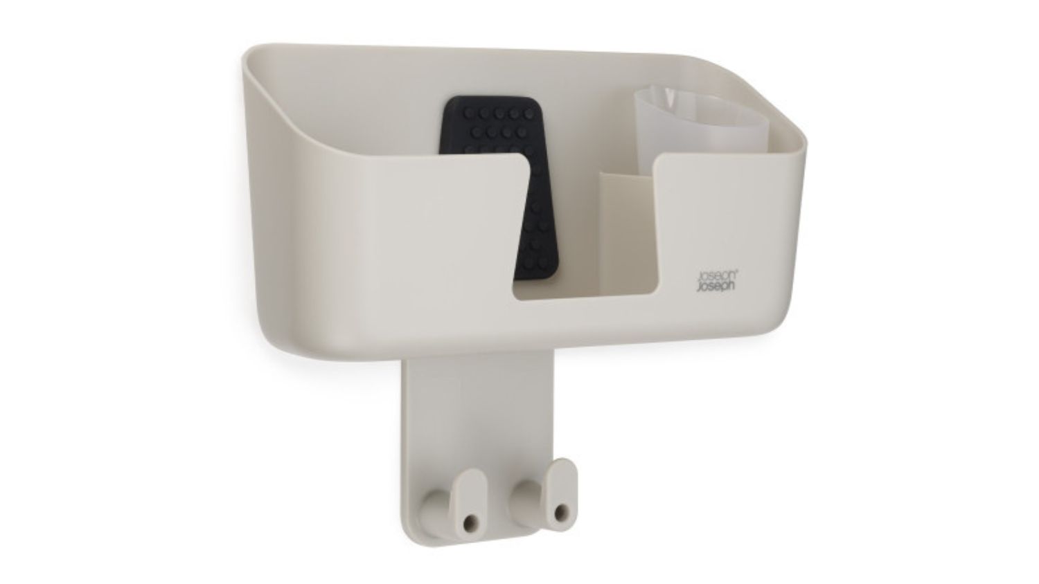 Joseph Joseph Ironhub caddy with compartments, silicone pad, and dual hooks for ironing tools