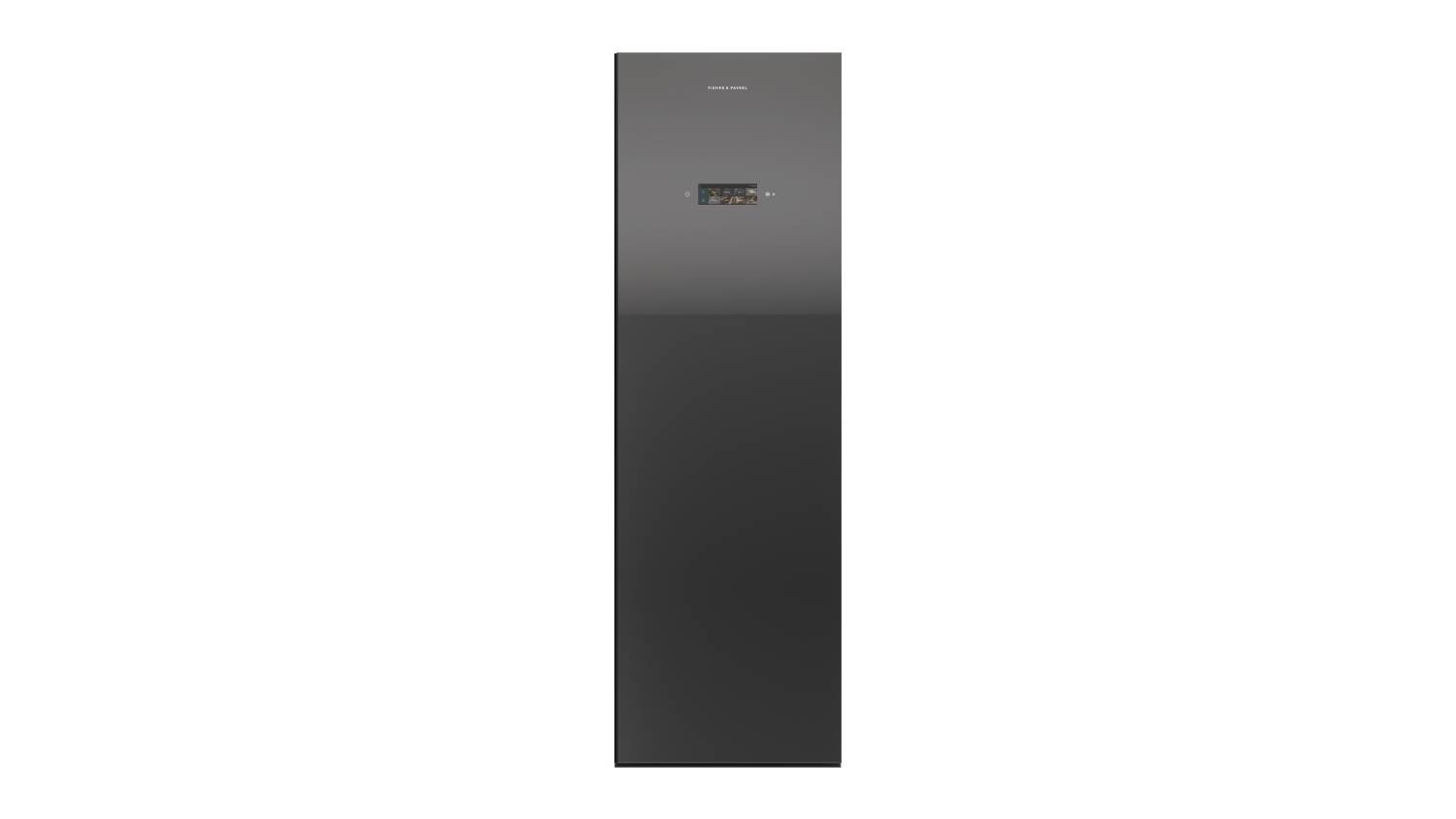 Front view of the Fisher & Paykel Series 11 Smart Fabric Care Cabinet in grey glass finish