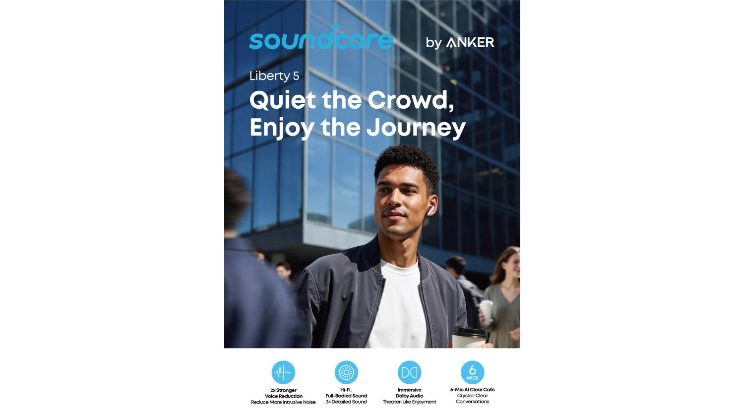 soundcore Libery 5 Wireless In-Ear Headphones - Black