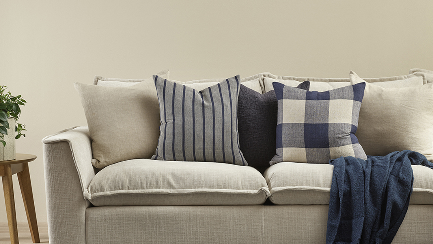 Oscar Feather Cushion - Denim