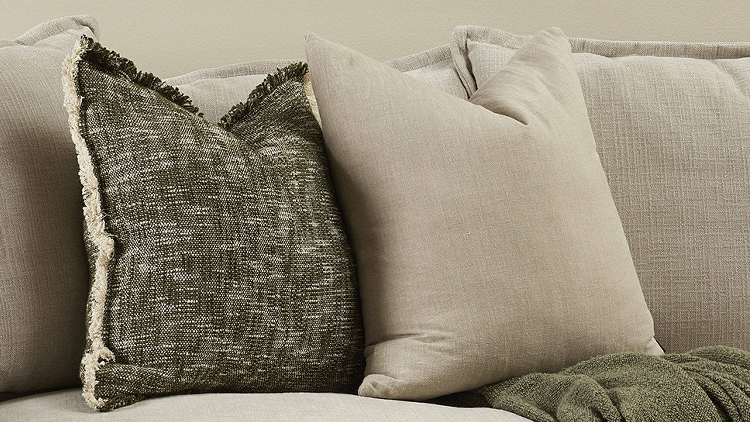Arezzo Feather Cushion - Olive