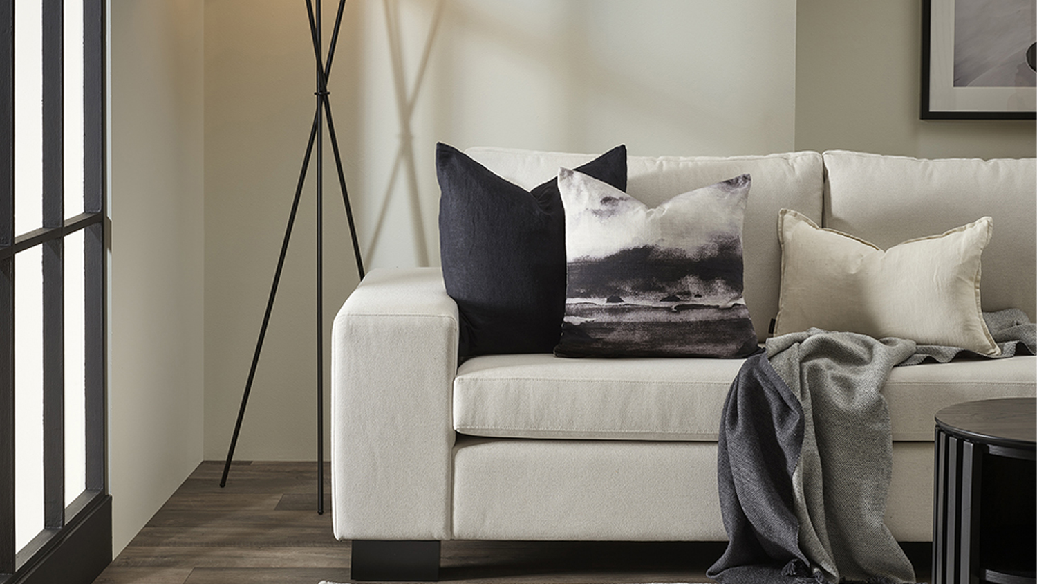 Evenfall Feather Cushion - Black