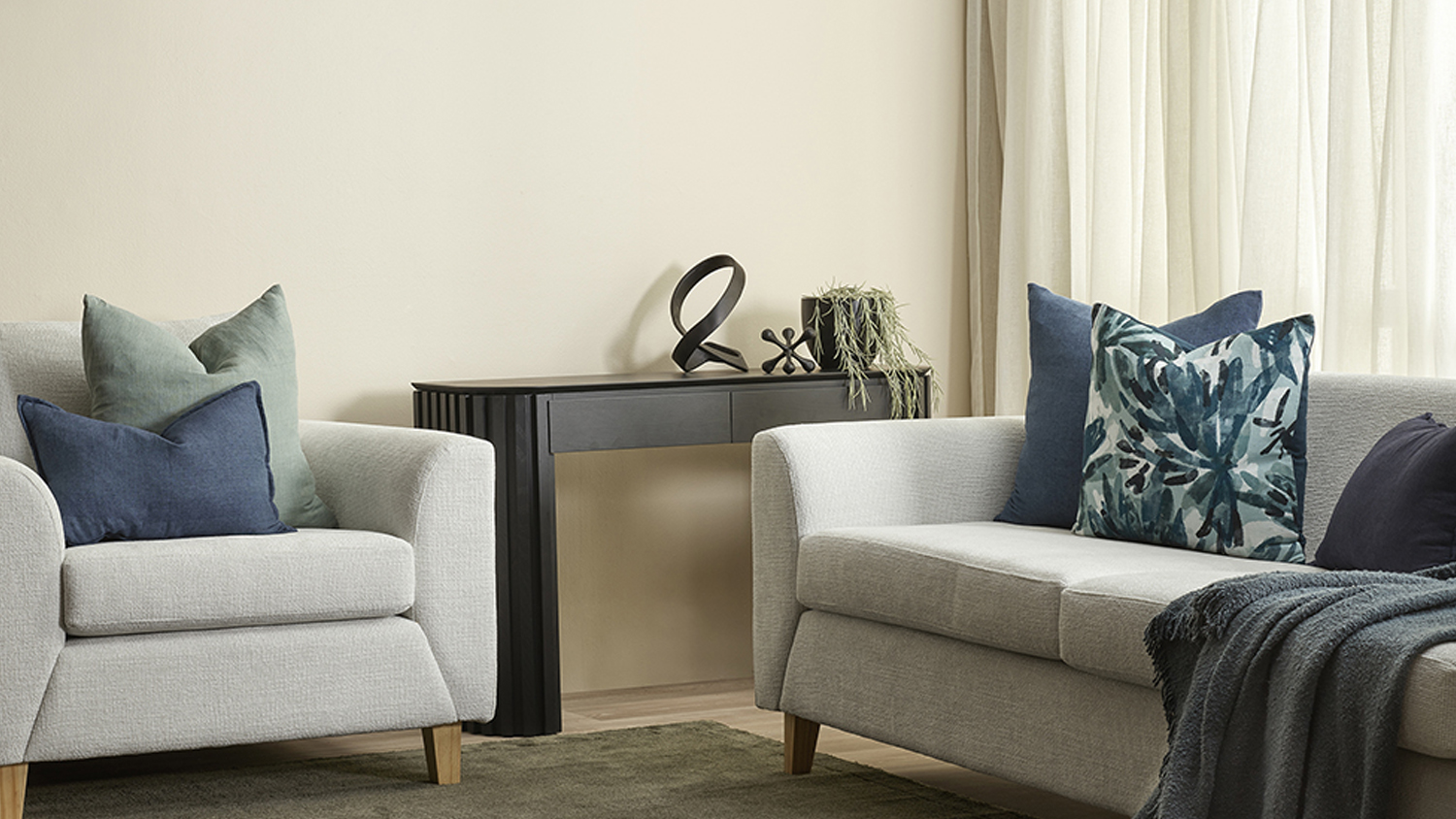 Lumiere Feather Cushion - Diesel